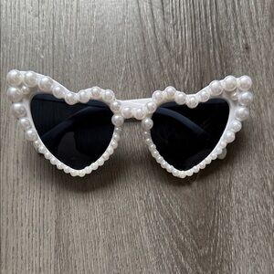 Pearl Embellished Heart Sunglasses